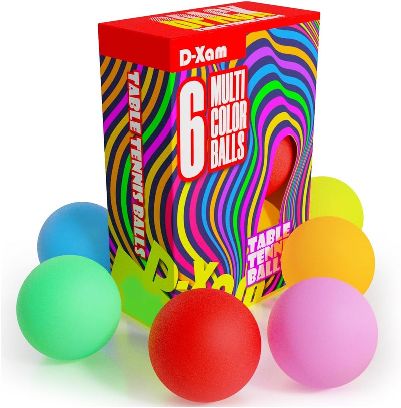 Dexam Multi Color Ping Pong Balls Table Tennis Ball for Games Arts Pong Balls Pack of 50, 30 and More (40mm Size) for Party Pets School Activities Christmas Halloween Colorful Pongs - Image 1